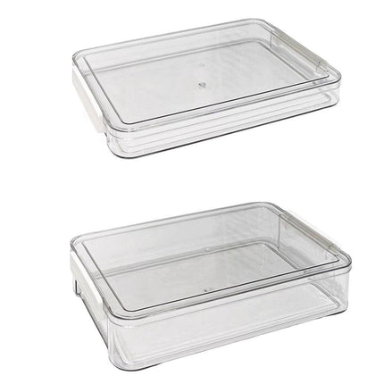 Large Capacity A4 File Storage Box Transparent Plastic Document Organizer Case