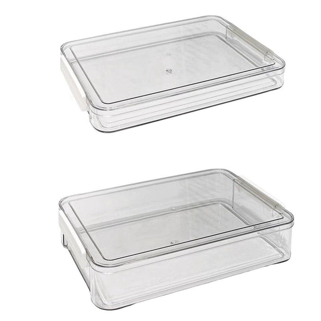 Large Capacity A4 File Storage Box Transparent Plastic Document Organizer Case