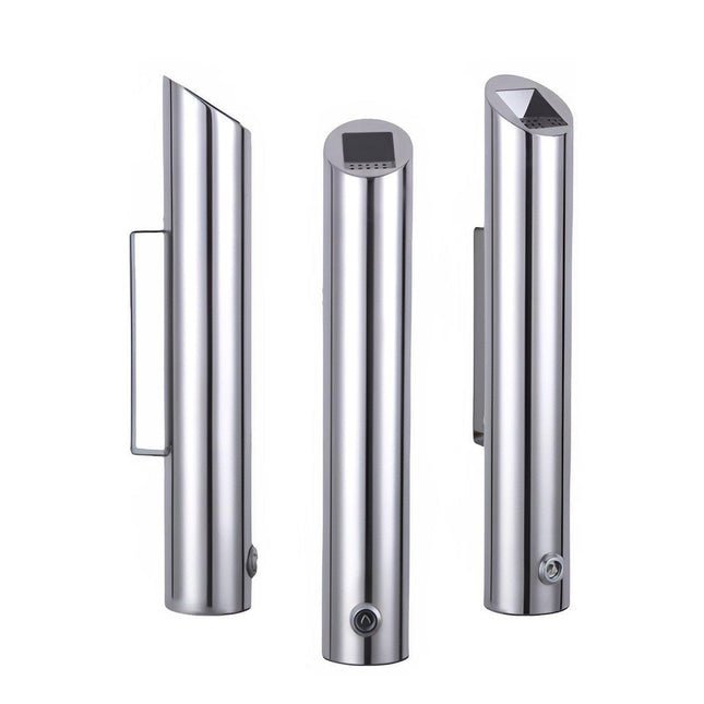 Wall Mounted Ashtray Stainless Steel 1.8L Floor Standing Vertical Trash Bin