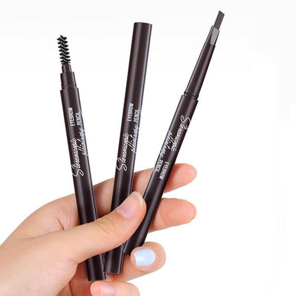 Eyebrow Pencil Dual-Ended Waterproof Retractable Slant Eye Makeup Cosmetic Tool - Aimall