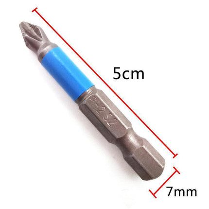 10PCS Anti Slip Electric Hex Shank Magnetic 50mm PH2 Cross Head Screwdriver Bits - Aimall