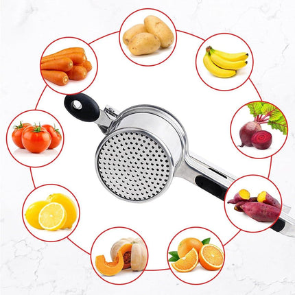 Stainless Steel Manual Potato Masher Fruit Juicer Grinder for Kitchen Use