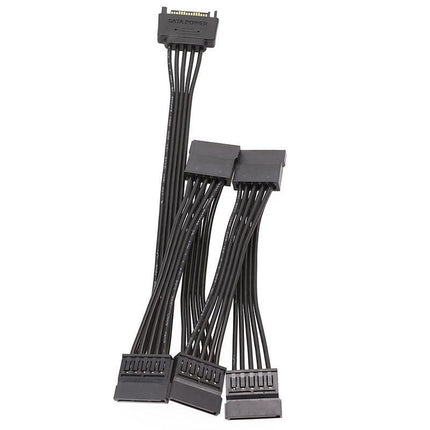 15 Pin SATA Power Y-Splitter Cable Adapter Extension 1 Male to 5 Female For HDD - Aimall