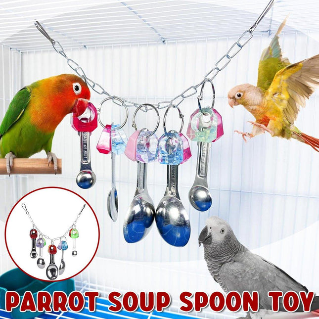 Parrot Chew Toys Spoon String Toys Bird Play Toy for Beak Exercise and Fun