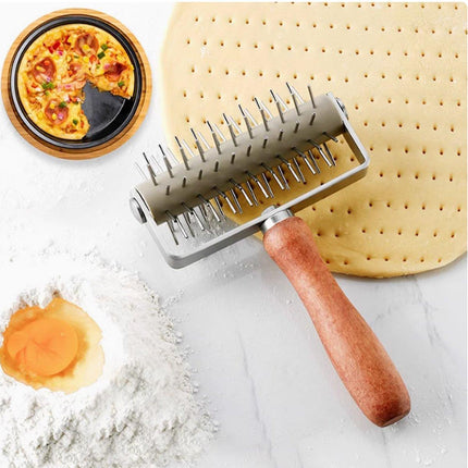 Stainless Steel Pizza Roller Wheel Hole Punch for Baking DIY Bread Baking Tool