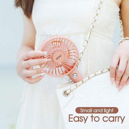 Mini Portable Hand-held Desk Fan Cooling Cooler USB Air Rechargeable 3 Speed - Aimall