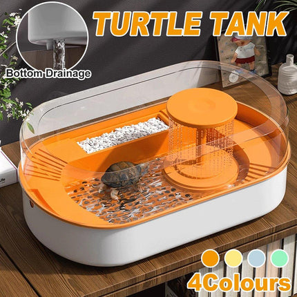Small Turtle Feeding Tank Basin Aquarium Feeding Box for Turtles Reptiles