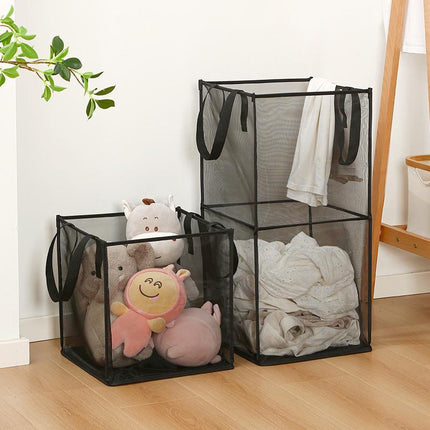 Foldable Laundry Washing Clothes Storage Bag Hamper Basket Bin Organiser - Aimall