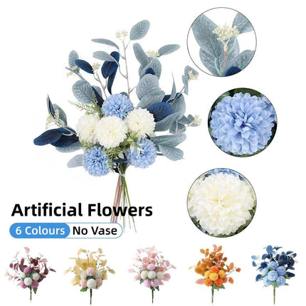 High-End Artificial Eucalyptus Leaves Ball Chrysanthemum Bouquet Home Decor