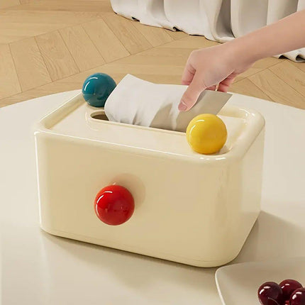 Cute Tissue Box with Lid Dustproof Paper Drawer Organizer for Living Room Table