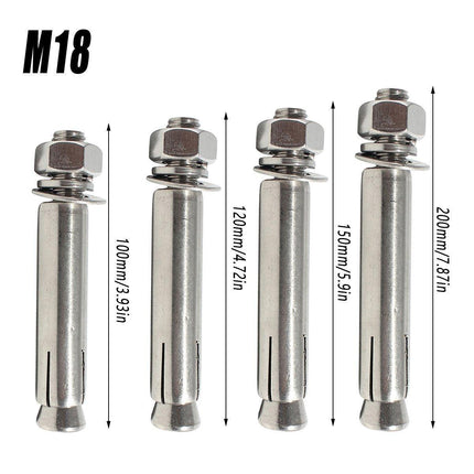2pcs M18 Hexagonal Expansion Bolts Outer Expansion Screws Wall Anchor