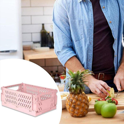 4PCS Desktop Foldable Storage Stackable Shelf Organiser Basket for Stationery