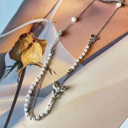 Elegant Butterfly Pendant Necklace for Women Jewelry Layered Chain Design