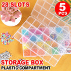 5Pcs Clear Plastic Storage Box Jewellery DIY Organiser for Small Parts Crafts