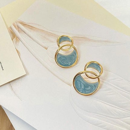 Vintage Haze Blue Earrings Women Elegant Dangle Drop Fashion Jewellery Gift