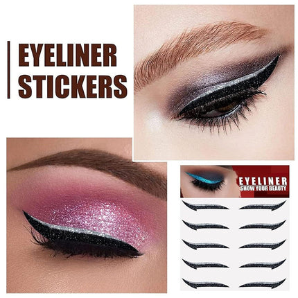 Reusable Eyeliner Stickers Makeup Eye shadow Glitter Eye Cosmetic Eyeliners - Aimall