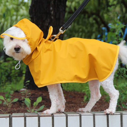 Yellow Dog Raincoat Pet Clothing Waterproof Jacket Outdoor Dog Supplies for Rain