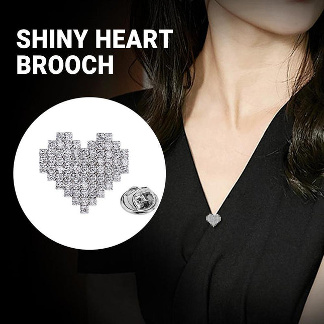 Heart Brooch Cardigan Button Sweater Coat Pin Fashion Corsage Jewelry Accessory