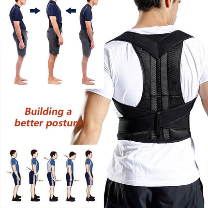 Adjustable Back Posture Corrector Brace Lumbar Shoulder Support Belt for Unisex