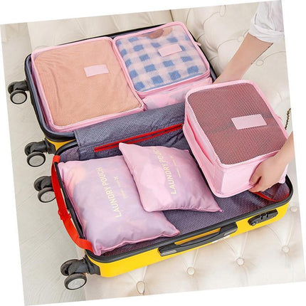 6PCS/Set Suitcase Storage Bags Luggage Organiser Clothes Packing Travel Cubes - Aimall