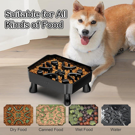 Pet Slow Feeder Bowl Removable Large Capacity Dog Cat Feeding Bowl Anti Slip