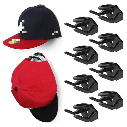 10PCS Self Adhesive Hat Rack Display Hooks Wall Door Baseball Cap Holder Hanger