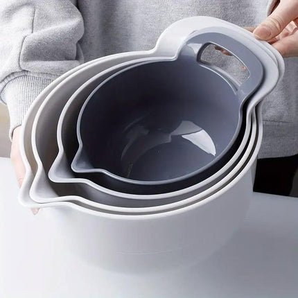 4pcs Salad Bowls with Handles Vegetable and Fruit Snack Serving Plates Durable
