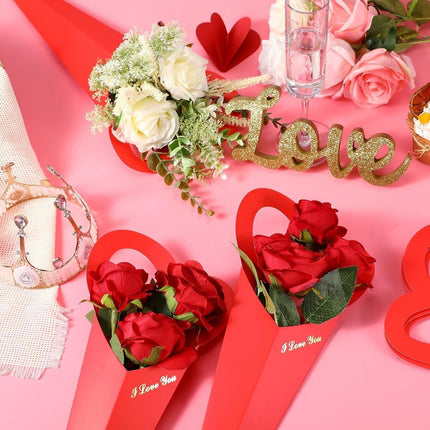 50pcs Heart Shaped Flower Box Creative Gift Bouquet Packaging Fresh Flower Box