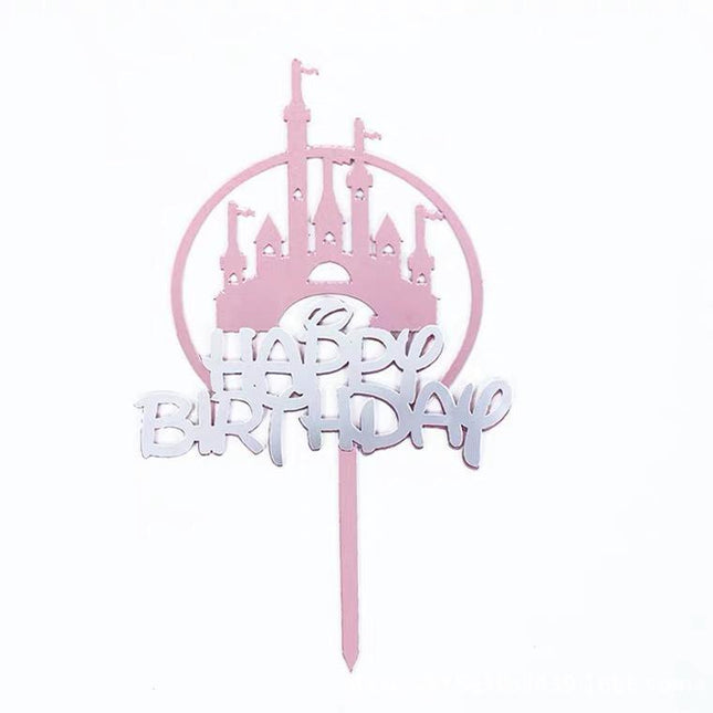 Up to 20pcs Princess Cake Topper Castle Cupcake Party Birthday Supplies Pink - Aimall