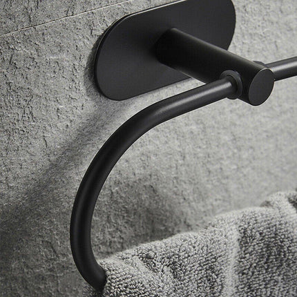 Stainless Steel Oval Hand Towel Ring Rack Rail Holder Wall Mounted Bathroom Tool