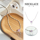 Purple Crystal Pendant Pearl Necklace Elegant Fashion Jewellery Trendy