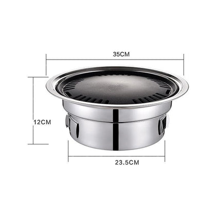 Korean Style Table Charcoal Portable BBQ Grill Camping Outdoor Stainless 40cm - Aimall