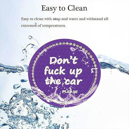 4pcs Purple Car Coasters Round Anti Slip Drink Holder Mats for Vehicle Interior