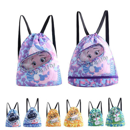 Children Waterproof Swim Backpack Durable Storage Bag Beach Pool Outdoor Travel - Aimall