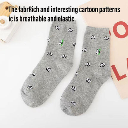 Cute Cat Design Women Cotton Socks Fun Cartoon Cute Tube Socks for Casual Wear