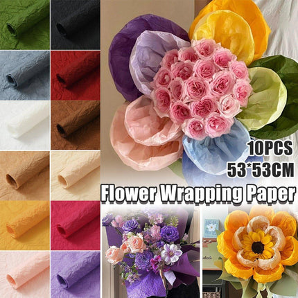 10pcs Pleated Chennai Flower Packaging Bouquet Hand Kneading Paper Craft