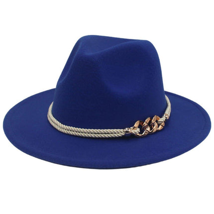 Jazz Hat Autumn Winter Retro Large Brim Hat for Men and Women Stylish Headwear