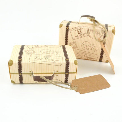 50Pcs Mini Suitcase Candy Box Wedding Favors Gift Packaging Boxes Party Supplies