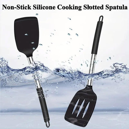 2pcs Silicone Cooking Utensils Stir Fry Spatula Kitchen Tools Non Stick Cookware