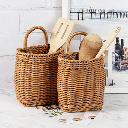 Vintage Wall Hanging Basket Kitchen Storage Basket Small Flower Basket Organizer