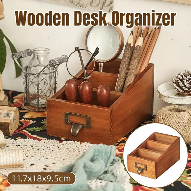 Wooden Desktop Shelf Organizer Storage Rack Office Home Workspace Accessories