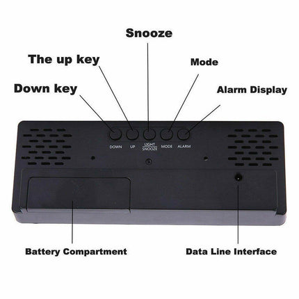 LED Digital Alarm Clock Large Display Dual Power Options Home Office Decor