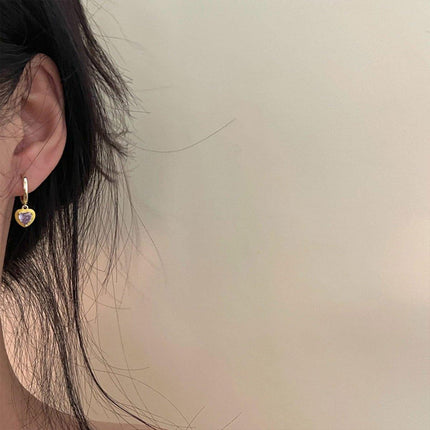 Colourful Geometric Earrings Glazed Zircon Fashion Dangle Sweet Jewelry