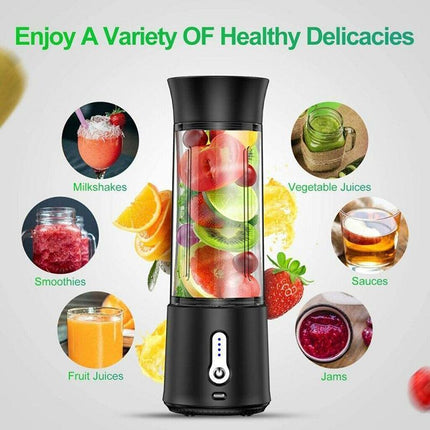 Portable Electric Fruit Juicer Smoothie Blender USB Rechargeable Travel Bottle - Aimall