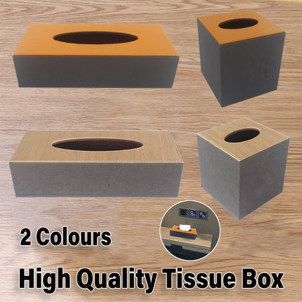 Leather Tissue Box Holder Hotel Room Organiser for Napkins Home Office Decor