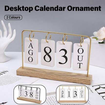 Wooden Desk Calendar Creative Desktop Calendar Ornament Home Office Decor Craft