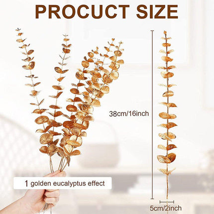 20PCS Eucalyptus Plastic Leaves Holiday Christmas Decor Wedding Home Flowers