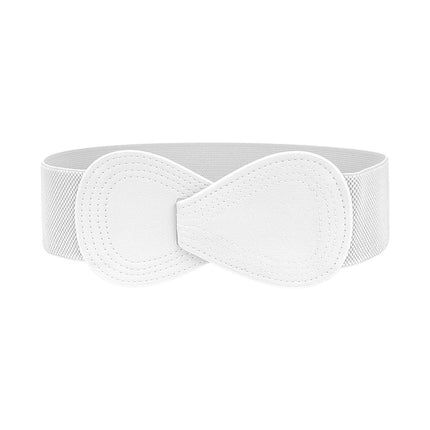 Fashion Belt Red Elastic Waist Cover Wide Belt Women Black Elastic Bow Decoration