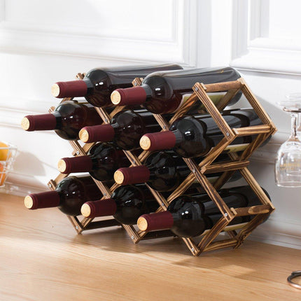 Wooden Wine Rack Storage Shelf Wine Display Stand Bottle Holder for Kitchen Bar