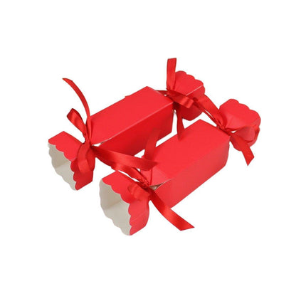 50PCS Candy Shape Christmas Gift Box Red Stripes Wedding Gift Storage Case Decor